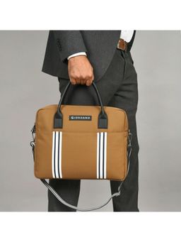 Giordano - Unisex Canvas 15-Inch Laptop Bag with Detachable Strap - Tan
