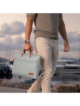 Giordano - Unisex 15 Inch PU Leather Laptop Bag - Grey