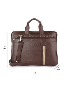 Kenneth Cole - Leatherette Unisex 15.6 Laptop Bag With Detachable Adjustable Shoulder Strap - Brown