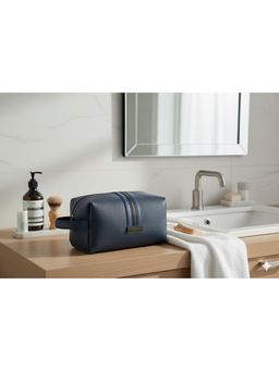 Kenneth Cole - Unisex PU Dop Kit Spacious Travel Pouch - Navy Blue