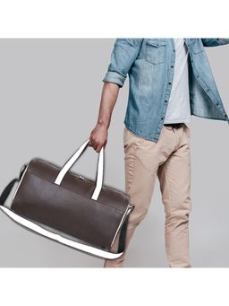 Nautica - Unisex Spacious PU Duffle Bag With Detachable Strap - Brown