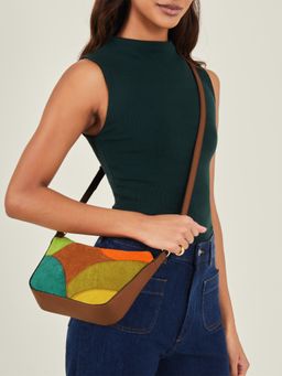 Accessorize London - Women Multicolor Patchwork Sling Bag
