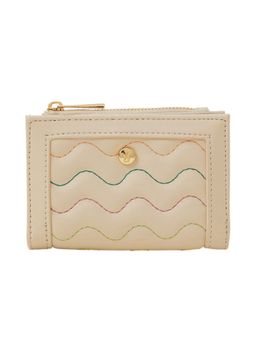 Accessorize London - Women Cream Quilted Wiggle Wallet