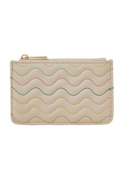 Accessorize London - Women Beige Quilt Card Holder