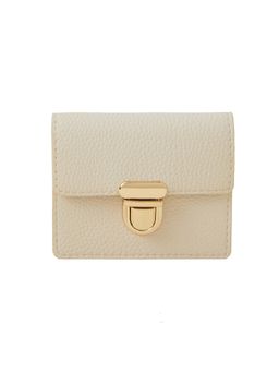 Accessorize London - Women Cream Push Lock Card Holder
