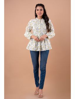 Kohsh - Women Hand Block Printed Cotton Peplum Tunic