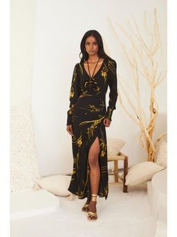 Urban Suburban - Black Printed Elegant Maxi Dress