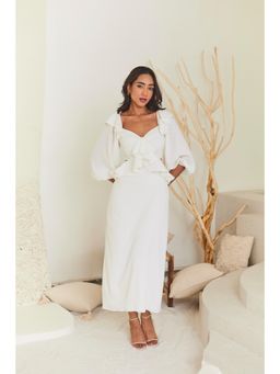 Urban Suburban - White Frill Maxi Dress