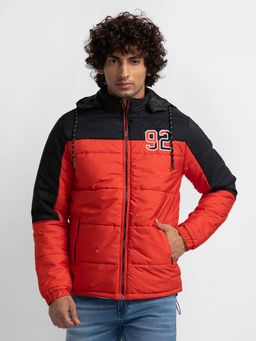 Spykar - Flame Orange Polyester Full Sleeve Casual Jacket for Men
