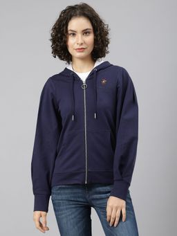 Beverly Hills Polo Club - Navy Blue Signature Pleat Sleeve Hoodie Jacket