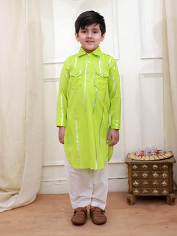 KID1 - Pathani Kurta with Pajama - Green