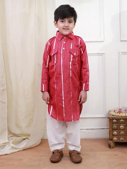 KID1 - Pathani Kurta with Pajama - Red