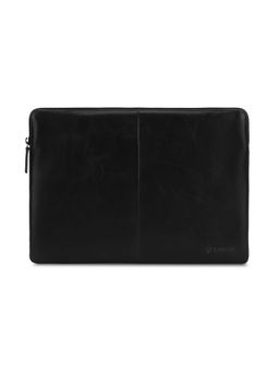 CARLTON - Unisex Black Heston 14 Inch Leather Laptop Sleeve