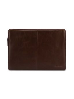 CARLTON - Unisex Brown Heston 14 Inch Leather Laptop Sleeve