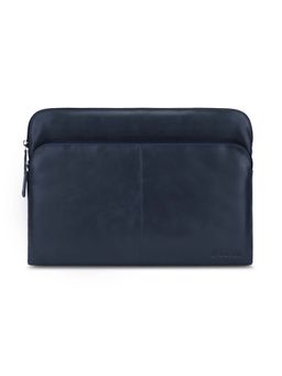CARLTON - Unisex Navy Blue Liverpole 14 Inch Leather Laptop Sleeve