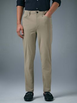 Technosport - Khaki Men Semi-Formal Solid Straight Fit Trouser