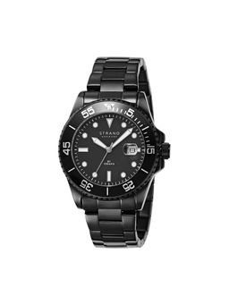 Strand by Obaku - Bondi Dark Turn Able Bezel Black Round Dial Mens Watch - S727GDBBSB