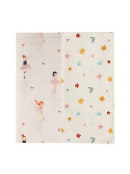 DULAAR - White Organic Muslin Swaddle for Newborns (Pack of 2) (0-6 Months)