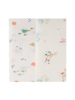 DULAAR - White Organic Muslin Swaddle for Newborns (Pack of 2) (0-6 Months)