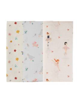 DULAAR - White Organic Muslin Swaddle for Newborns (Pack of 3) (0-6 Months)