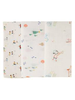 DULAAR - White Organic Muslin Swaddle for Newborns (Pack of 3) (0-6 Months)