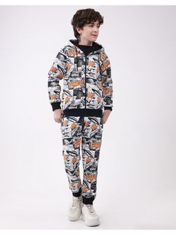 Monte Carlo - Multi-Color Boys Hooded Neck Full Sleeve Hoodie with Joggers