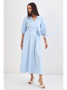 Femmella - Powder Blue Wrap Maxi Dress