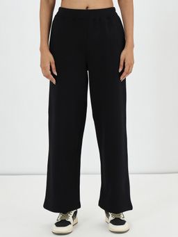 Femmella - Black Straight Fleece Track Pant