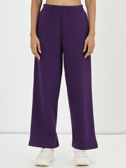 Femmella - Purple Straight Fleece Track Pant