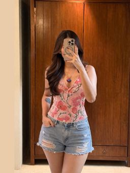 Old Marigold - Shelly Floral Sleeveless Cotton Pink Top