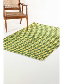 Freedom Tree - Marica Pure Cotton Green Printed Rug - 4Ft X 6Ft