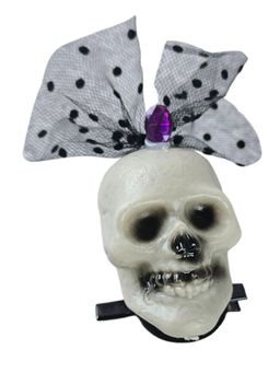 Little Surprise Box - Purple Bling Skull Aligator Clip Halloween Accessory