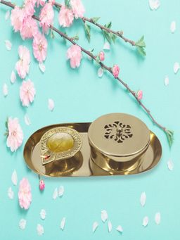 Metalsmith - Aluminium Diya Plate with Box for Home Decor, Lighting and Occasions