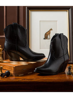 Saint G - Giulia Black Leather Handcrafted Ankle Boots