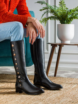 Saint G - Adriano Black Leather Knee High Boots