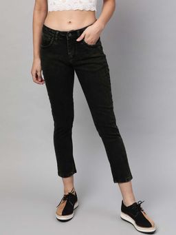 STREET 9 - Women Black Cotton Jeans