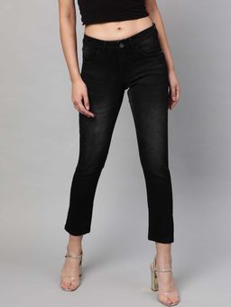 STREET 9 - Women Black Cotton Jeans