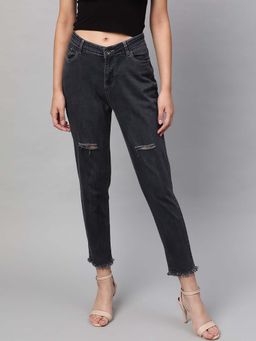 STREET 9 - Women Grey Cotton Jeans