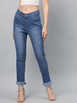 STREET 9 - Women Blue Cotton Jeans