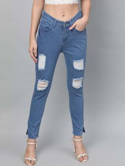 STREET 9 - Women Blue Cotton Jeans