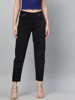 STREET 9 - Women Black Cotton Jeans