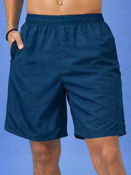 LYCOT - Men Training Dry-Fit Sports 2 Zip Pockets with Elastic Closure Teal Shorts