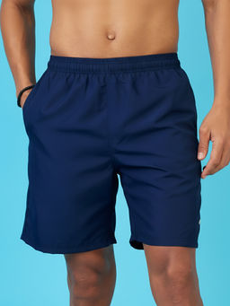LYCOT - Men Training Dry-Fit Sports 2 Zip Pockets with Elastic Closure Navy Blue Shorts