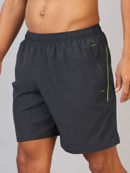 LYCOT - Men All-Purpose Training Dry-Fit Sports 2 Zip Pockets Charcoal Shorts