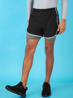 LYCOT - Men Compression Sports Black Shorts