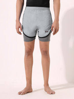 LYCOT - Men Compression Sports Grey Shorts