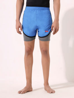 LYCOT - Men Compression Sports Blue Shorts