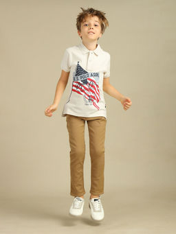 U.S. POLO ASSN. - Kids Boys Brand Printed Regular Fit Polo T-shirt