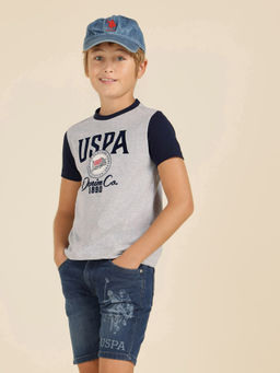 U.S. POLO ASSN. - Kids Boys Brand Printed Pure Cotton T-shirt