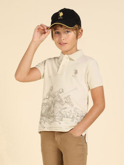 U.S. POLO ASSN. - Kids Boys Graphic Printed Regular Fit Polo T-shirt
